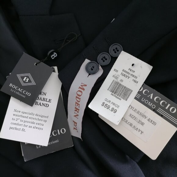 NWT Bocaccia Le Collezioni Mens Youth Navy Blue Modern Fit Blazer Size 20 - Picture 5 of 6